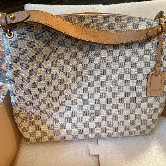 Louis Vuitton Graceful Mm hobo blue and white used once. Designer luxury - Picture 1 of 9
